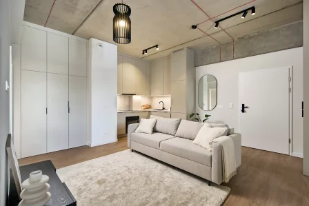 Nowoczesne lobby w budynku z apartamentami korporacyjnymi do wynajęcia dla firm 70