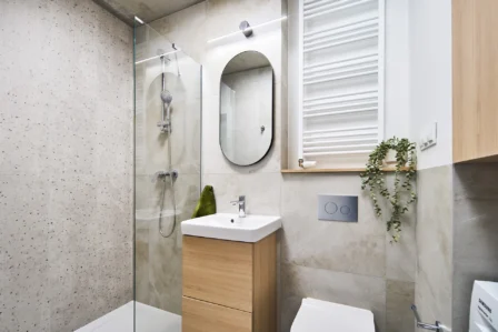 Łazienka w apartamencie na wynajem długoterminowy we Wrocławiu